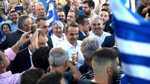 Kyriakos Mitsotakis in his last pre-election rally